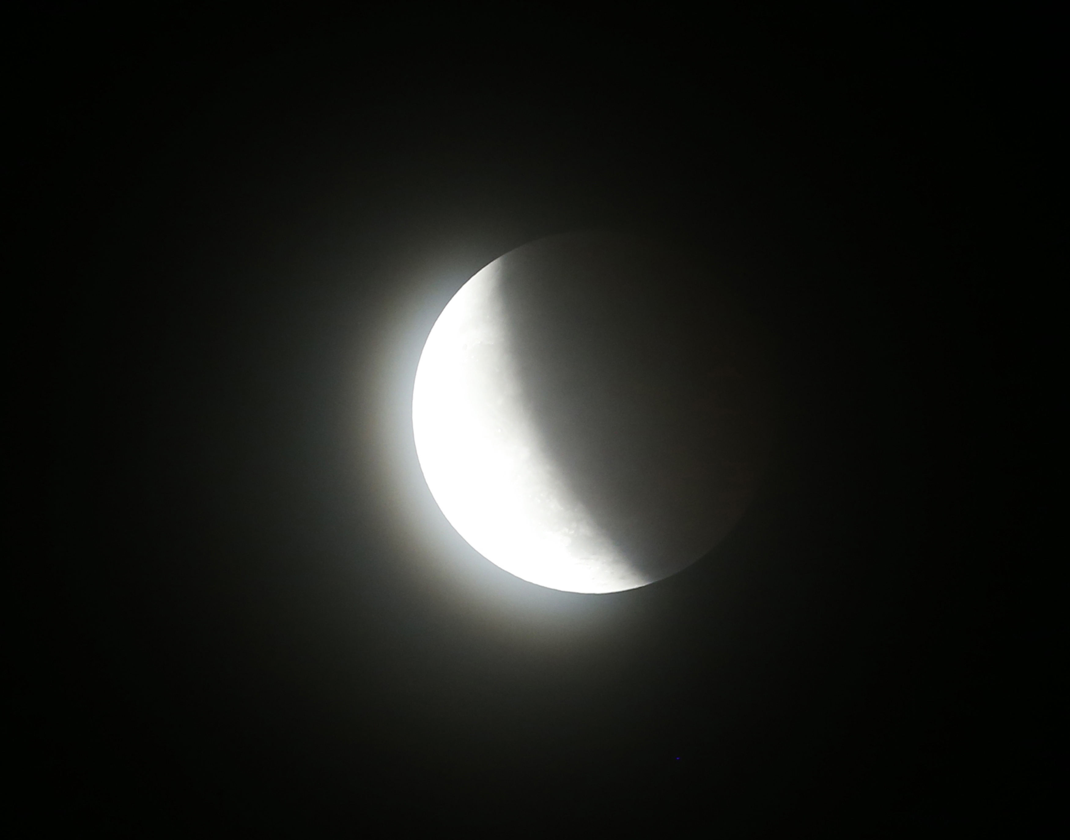 The Moon Is Pictured After A Total Lunar Eclipse As Seen From Taguig Metro Manila