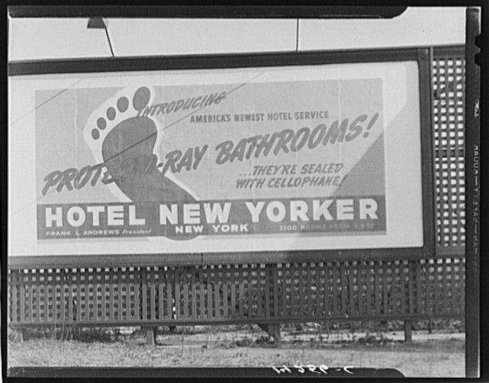 Advertisement on U.S. 1 on outskirts of Baltimore, Maryland. (Unknown photographer and date)