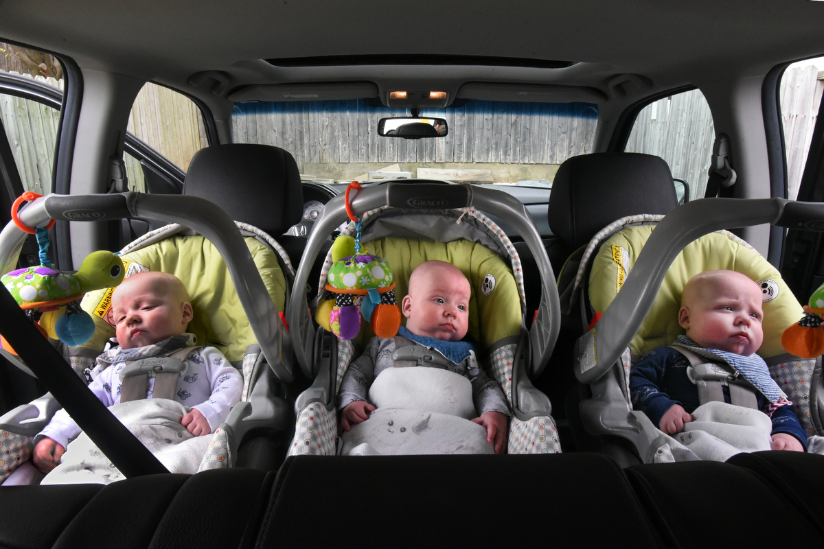 The Hewitt triplets are thriving at six months The Hewitt triplets are thriving at six months