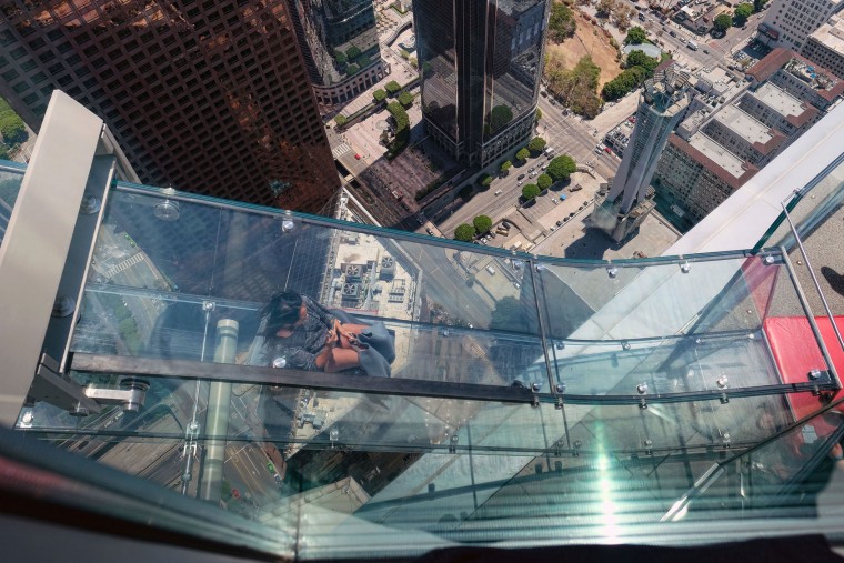 Thrillseekers test Skyslide in Los Angeles