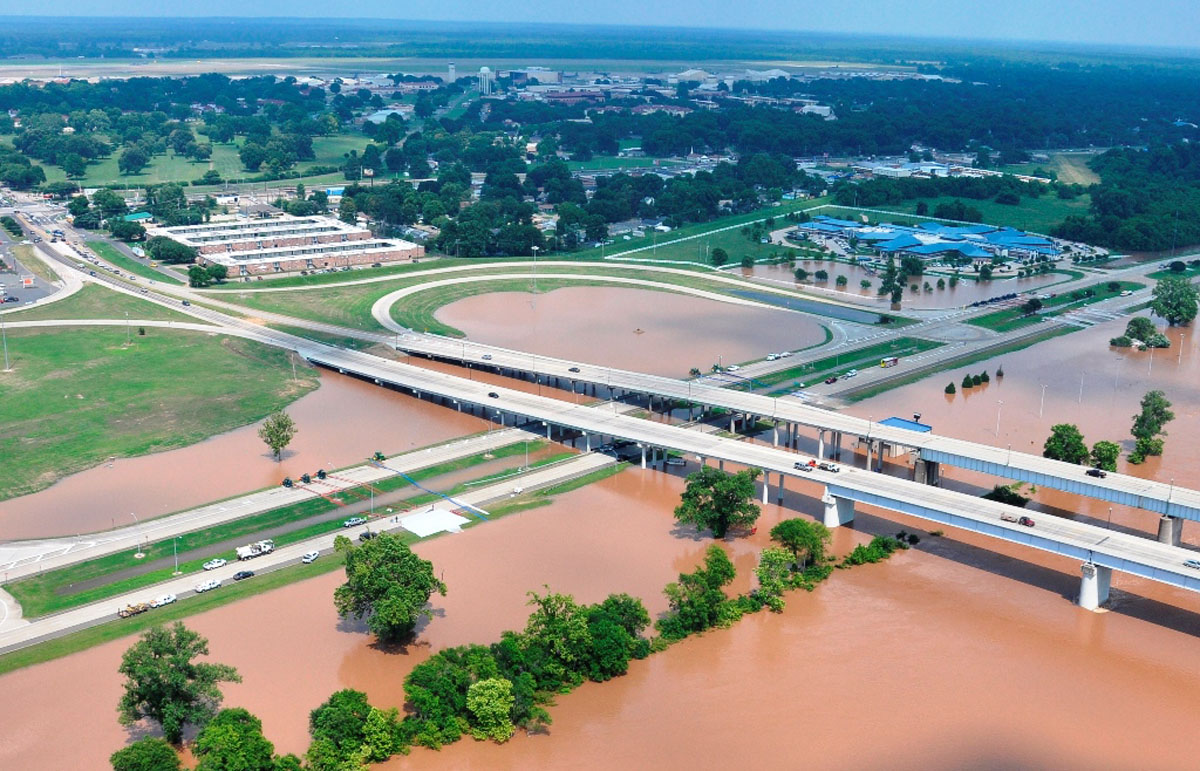 The Red River is flooding